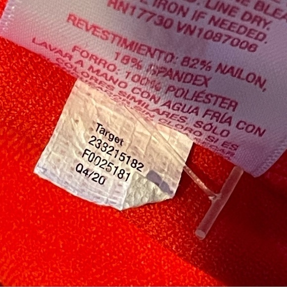 Xhilaration One Shoulder Bikini Top Plus Size 22W Red Orange NWT Swimwear New - Picture 8 of 10